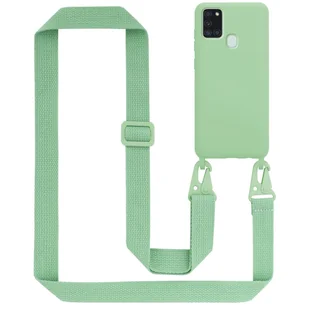 Łańcuszek Etui Do Samsung Galaxy A21s Pokrowiec w LIQUID JASNO ZIELONY Silicone TPU Obudowa Ochronny Cadorabo - Etui i futerały do telefonów - miniaturka - grafika 1