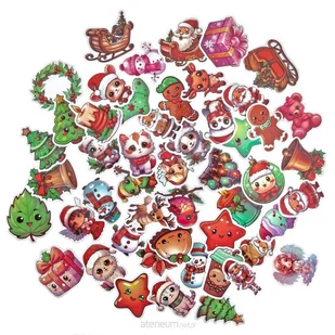 Naklejki winylowe z motywem ŚWIĄTECZNYM 4-6cm 50 sztuk - Zabawki kreatywne - miniaturka - grafika 1