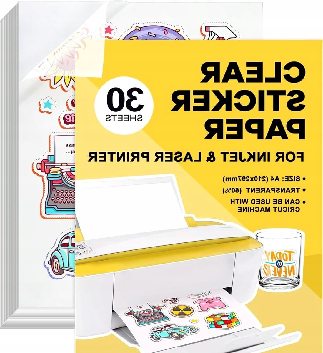 Papier samoprzylepny a4 30 arkuszy wodoodporny do druku winylowy