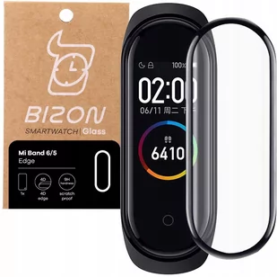 Bizon Szkło hartowane Bizon Glass Edge do Xiaomi Mi Band 6/ 5, czarne 5903896182254 - Akcesoria do smartwatchy - miniaturka - grafika 1