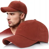 Czapki i chusty sportowe męskie - CZAPKA z Daszkiem Męska Bejsbolówka Bawełniana Modna CEGLASTA Pako Jeans - miniaturka - grafika 1