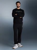 Bluzy męskie - 4F Bluza dresowa nierozpinana bez kaptura męska - czarna XXL - miniaturka - grafika 1