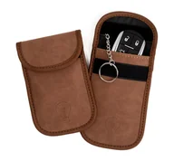 Akcesoria motoryzacyjne - 2x POKROWIEC na kluczyk Keyless ETUI Blokada Brąz - miniaturka - grafika 1