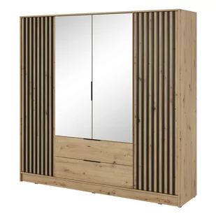 Szafa czterodrzwiowa NELLY 4D Dąb artisan z lustrem - Szafy - miniaturka - grafika 1
