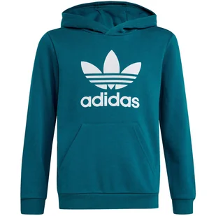 Adidas bluza dziecięca kangurka z kapturem morska zieleń IY7440 140 - Bluzy dla dziewczynek - miniaturka - grafika 1