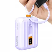 Powerbanki - POWERBANK 10000 mAh 30W 3A LIGHTNING USB C 2x KABEL DO IPHONE APPLE RÓŻOWY - miniaturka - grafika 1