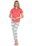 Piżamy damskie - Piżama Damska bawełna krótki rękaw L Vienetta - miniaturka - grafika 1