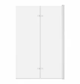 Parawany nawannowe - ADNaturalnie Parawan nawannowy dwuczęściowy składany JEZIORAK 120x150 cm szkło transparentne wykończenie BIAŁE z powłoką NANO SPW-002-120BI - miniaturka - grafika 1