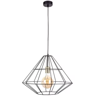 KET Industrialna LAMPA wisząca KET1057 metalowa OPRAWA druciak ZWIS klatka czarna złota KET1057 - Lampy sufitowe - miniaturka - grafika 1