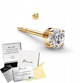 Kolczyki - Kolczyk Złoty Męski Cyrkonia 3mm SREBRO 925 Sztyft Prezent DEDYKACJA GRATIS - miniaturka - grafika 1