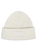 Czapki damskie - Tommy Hilfiger Czapka Tommy Twist Beanie AW0AW15325 Biały - miniaturka - grafika 1