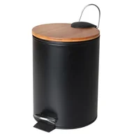 Kosze na śmieci - Kosz na śmieci do łazienki 3L pokrywa bambusowa kod: CH.VINI-BLK + Sprawdź na SuperWnetrze.pl - NATYCHMIASTOWA WYSYŁKA !! - miniaturka - grafika 1