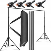 Inne akcesoria studyjne - Statyw do Tła Fotograficznego Teł Zestaw do Studia Zaciski Etui 200x200cm - miniaturka - grafika 1