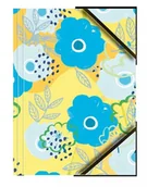 Teczki i skoroszyty - Teczka A4 kartonowa z gumką narożną kwiaty (6szt) - miniaturka - grafika 1