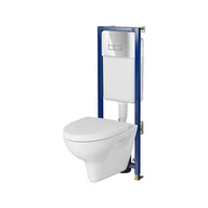 Stelaże i zestawy podtynkowe do WC - Cersanit Tech Line Set B620 Zestaw Toaleta WC bez kołnierza + deska wolnoopadająca + stelaż podtynkowy WC + przycisk spłukujący WC S701-642 - miniaturka - grafika 1