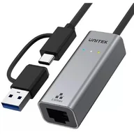 Kable komputerowe i do monitorów - UNITEK ADAPTER USB-A/C - RJ45 2.5G ETHERNET (M/F) - miniaturka - grafika 1