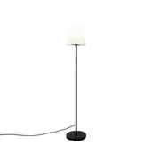 Lampy ogrodowe - QAZQA Nowoczesna zewnętrzna lampa stojąca czarna klosz biały 25cm IP65 - Virginia - miniaturka - grafika 1