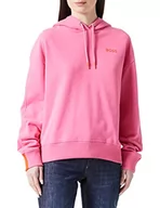 Bluzy damskie - BOSS Damska bluza z nadrukiem C_ecaisy_Print, Medium Pink668, L - miniaturka - grafika 1