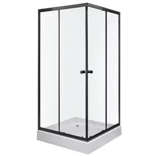 Novoterm Kabina prysznicowa Olga SQ 90 BLACK (z brodzikiem) - Kabiny prysznicowe - miniaturka - grafika 1