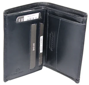 Portfel Męski Skórzany EL FORREST Skóra Bydlęca Duży Pionowy Bez Zapięcia Dwa Skrzydełka RFID GRANATOWY 896 301 13 x 10 x 3 [cm] - Portfele - miniaturka - grafika 11