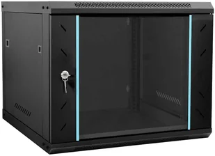 vidaXL Szafa sieciowa z przechowywaniem Czarny 60 x 60 x 50 cm Stal - Szafy rack - miniaturka - grafika 1