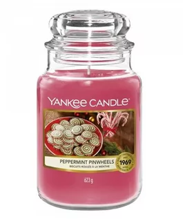 Świece - Yankee Candle Świeca zapachowa Słoik duży Peppermint Pinwheels 623g - grafika 1