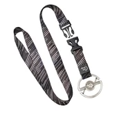 Akcesoria turystyczne - Nite Ize - Karabinczyk ze smyczą Medallion Key Lanyard - Stalowy - Srebrny/Czarny - MKL-11-R3 - miniaturka - grafika 1