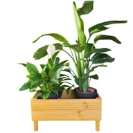 Donice - Donica drewniana na balkon i taras, podwyższona skrzynia na rośliny, jasny dąb 78x40x40 - miniaturka - grafika 1