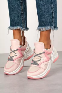 Różowe buty sportowe sneakersy sznurowane Casu 20G10/P - Sneakersy damskie - miniaturka - grafika 1