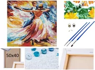 Malowanie po numerach - Malowanie po numerach Obraz Rama Płótno ZESTAW 5w1 TAKIE TANGO romantyczny para taniec - miniaturka - grafika 1