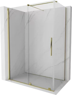 Mexen Velar kabina prysznicowa rozsuwana 160x90 cm, transparent, złota - 871-160-090-01-50 - Kabiny prysznicowe - miniaturka - grafika 1