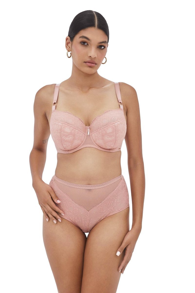 Biustonosz koronkowy Półusztywniany Nude Rose subtelny róż Alles 85F