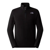 Bluzy męskie - Bluza The North Face 100 Glacier 1/4 Zip Fleece 0A855W4H01 - czarna - miniaturka - grafika 1