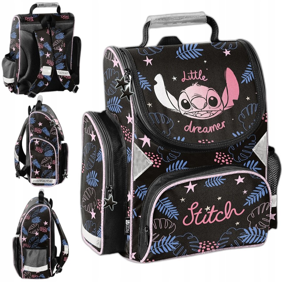 Tornister dla dziewczynki plecak szkolny 1 3 klasa Stitch Stich czarny