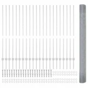 Ogrodzenia - Lumarko Ogrodzenie z drutu spawanego z 44 słupkami U Srebrne 1.4x50 m Stal - miniaturka - grafika 1