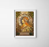 Plakaty - Plakat retro do salonu Zodiak Mucha Alphonse - miniaturka - grafika 1