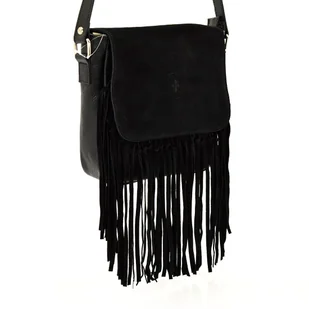 Listonoszka vp1009 zamsz naturalny BOHO frędzle - Torebki damskie - miniaturka - grafika 7