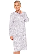 Piżamy damskie - Bawełniana koszula nocna damska w kwiaty Basia III 264 24, Kolor biało-fioletowy, Rozmiar M, MARTEL - Primodo.com - miniaturka - grafika 1