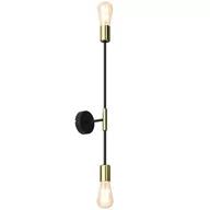 Lampy sufitowe - Luminex Flame 3905 lampa wisząca zwis 2x60W E27 czarna/złota - miniaturka - grafika 1