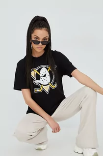 Koszulki i topy damskie - 47brand 47brand t-shirt bawełniany MLB Anaheim Ducks kolor czarny z nadrukiem - grafika 1