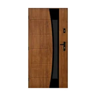 Drzwi zewnętrzne - Drzwi zewnętrzne stalowe Lyon czarno-złoty dąb 100 Lewe Pantor - miniaturka - grafika 1