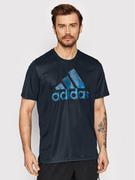 Koszulki męskie - Adidas T-Shirt Aeroready Seasonals HD433 Granatowy Regular Fit - miniaturka - grafika 1