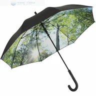 Parasole - Parasol długi z wewnętrznym nadrukiem lasu UV - miniaturka - grafika 1