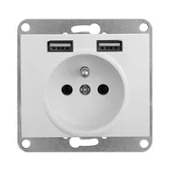 Gniazdka elektryczne - Abex Gniazdo Onyx USBx2 białe - miniaturka - grafika 1