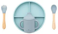 Sztućce dla dzieci - Zestaw obiadowy Olmitos silikonowy 5-elementów niebieski  ! - miniaturka - grafika 1