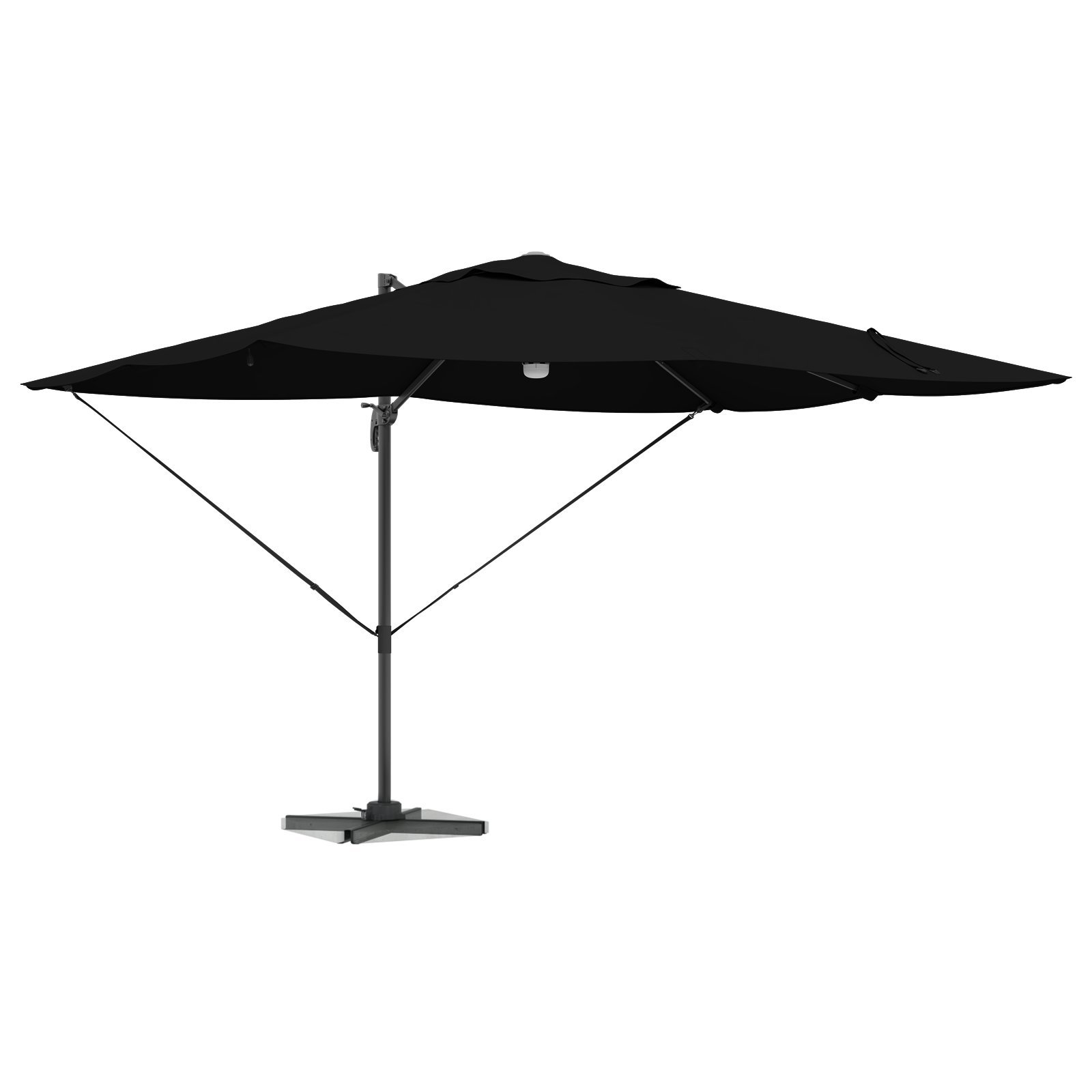 vidaXL Parasol Wysięgnikowy - Czarny Poliester, Stal Malowana Proszkowo Duży