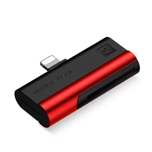 Usams Czytnik  USAMS Czytnik kart SD/microSD ze złączem lightning czerwony/red SJ430DKQ02 US-SJ430 69862-uniw - Czytniki kart pamięci - miniaturka - grafika 1