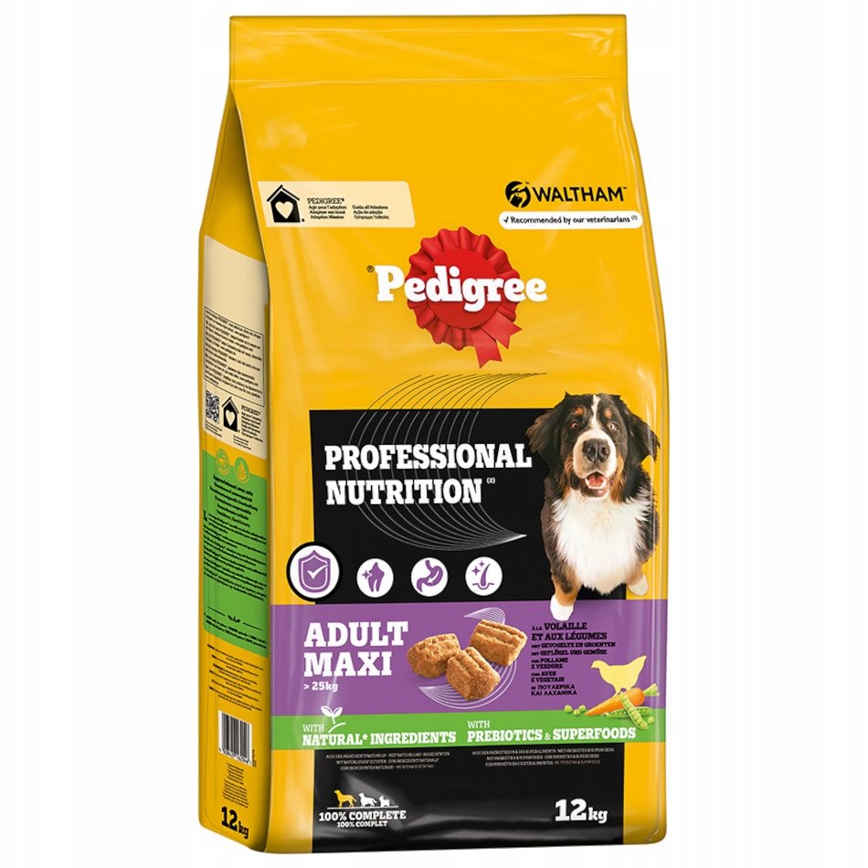 Pedigree Professional Nutrition Adult Maxi >25 kg, drób i warzywa - 12 kg