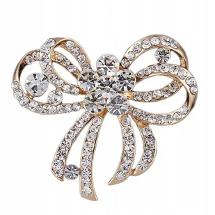 PINETS broszka KOKARDA kolor złoty z cyrkoniami - Broszki - miniaturka - grafika 1