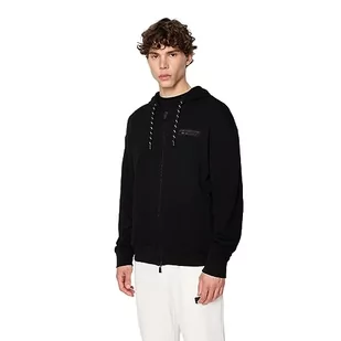 Armani Exchange Męska bluza z kapturem z limitowaną edycją We Beat As One Capsule French Terry Full Zip Hoodie, czarny, XL - Bluzy męskie - miniaturka - grafika 1